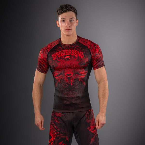 Venum Wolf Atak Rashguard - Short Sleeve (26) - Black/ Red