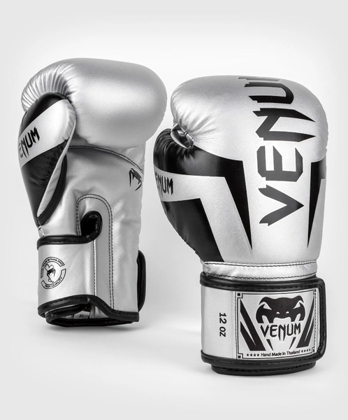 Venum Elite Boxing Gloves Silver/Black (23)